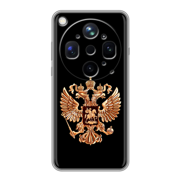 Силиконовый чехол на OPPO Find X9 Ultra с принтом Герб России золотой