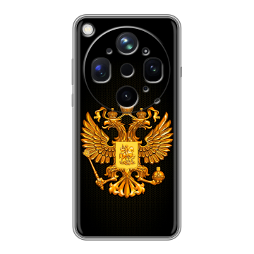 Силиконовый чехол на OPPO Find X9 Ultra с принтом Герб России желтый
