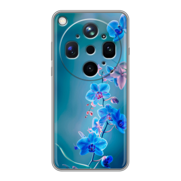 Силиконовый чехол на OPPO Find X9 Ultra с принтом Голубые цветы