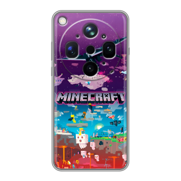 Силиконовый чехол на OPPO Find X9 Ultra с принтом Майнкрафт Minecraft