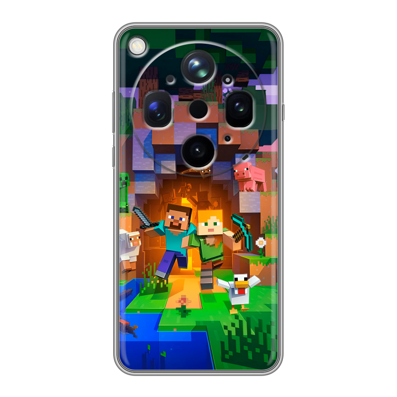Силиконовый чехол на OPPO Find X9 Ultra с принтом Майнкрафт Minecraft Силиконовый чехол на OPPO Find X9 Ultra с принтом Майнкрафт Minecraft
