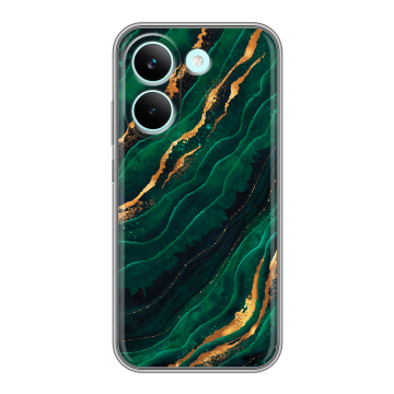 Силиконовый чехол на Poco X8 Pro с принтом Мрамор зеленое золото