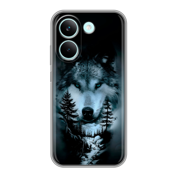 Силиконовый чехол на Poco X8 Pro с принтом Лесной волк