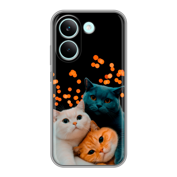 Силиконовый чехол на Poco X8 Pro с принтом Кошки