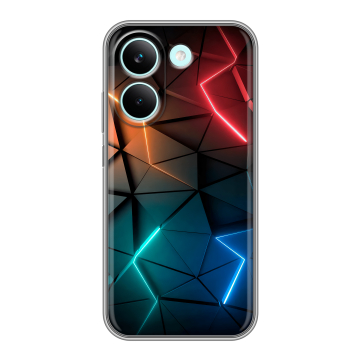 Силиконовый чехол на Poco X8 Pro с принтом Абстракция неон