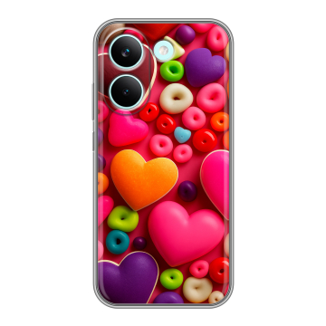 Силиконовый чехол на Poco X8 Pro с принтом Сердечки