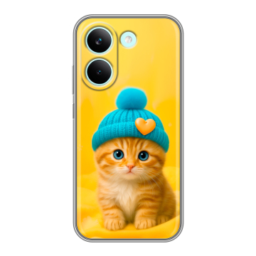 Силиконовый чехол на Poco X8 Pro с принтом Котенок в шапке