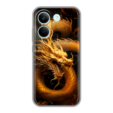 Силиконовый чехол на Poco X8 Pro с принтом Золотой дракон Силиконовый чехол на Poco X8 Pro с принтом Золотой дракон