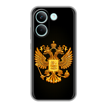 Силиконовый чехол на Poco X8 Pro с принтом Герб России желтый