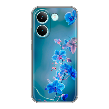 Силиконовый чехол на Poco X8 Pro с принтом Голубые цветы