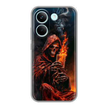 Силиконовый чехол на Poco X8 Pro с принтом Скелет и карты