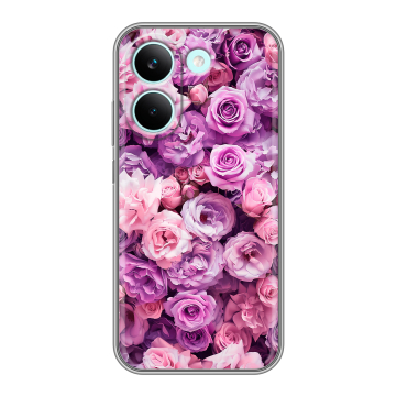 Силиконовый чехол на Poco X8 Pro с принтом лавандовые розы Силиконовый чехол на Poco X8 Pro с принтом лавандовые розы