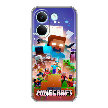Силиконовый чехол на Poco X8 Pro с принтом Майнкрафт Minecraft Силиконовый чехол на Poco X8 Pro с принтом Майнкрафт Minecraft