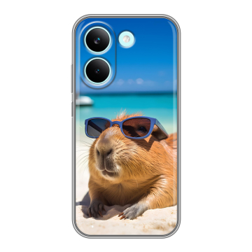 Силиконовый чехол на Poco X8 Pro с принтом Капибара