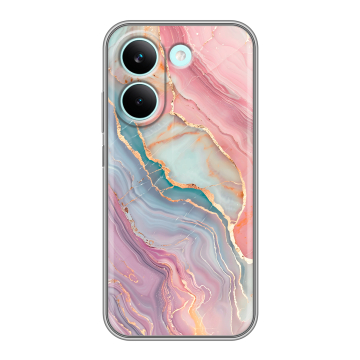 Силиконовый чехол на Poco X8 Pro с принтом розовый мрамор