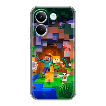 Силиконовый чехол на Poco X8 Pro с принтом Майнкрафт Minecraft Силиконовый чехол на Poco X8 Pro с принтом Майнкрафт Minecraft