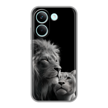 Силиконовый чехол на Poco X8 Pro с принтом Лев кошки Силиконовый чехол на Poco X8 Pro с принтом Лев кошки