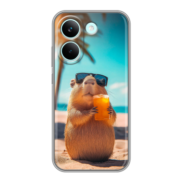 Силиконовый чехол на Poco X8 Pro с принтом Капибара Силиконовый чехол на Poco X8 Pro с принтом Капибара