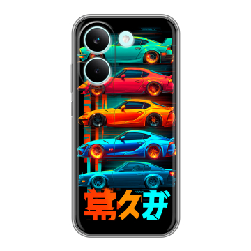 Силиконовый чехол на Poco X8 Pro с принтом машины тачки