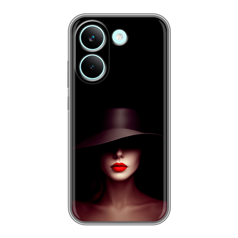Силиконовый чехол на Poco X8 Pro с принтом Девушка в шляпе Силиконовый чехол на Poco X8 Pro с принтом Девушка в шляпе