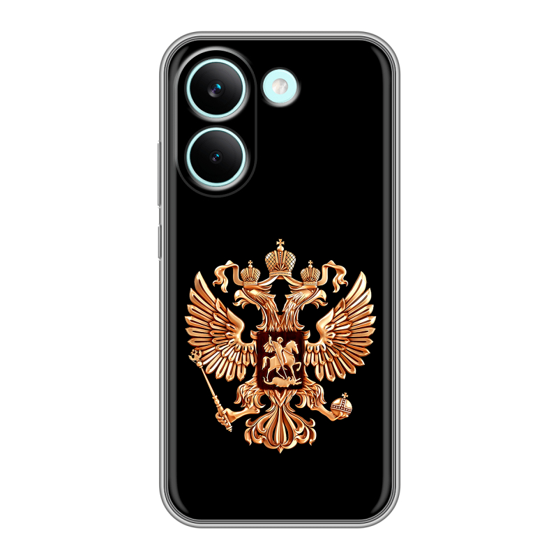 Силиконовый чехол на Poco X8 Pro с принтом Герб России золотой Силиконовый чехол на Poco X8 Pro с принтом Герб России золотой