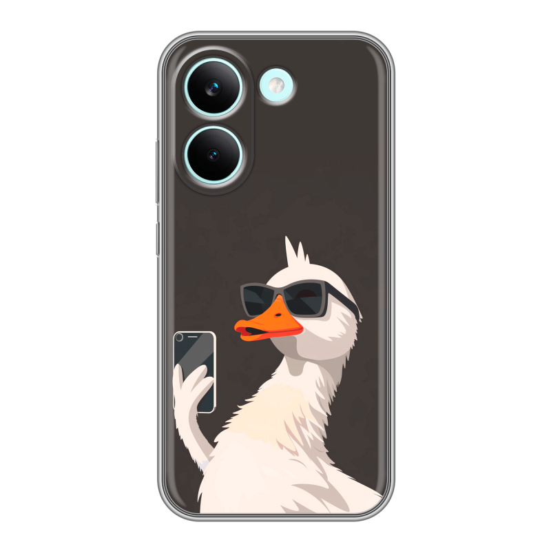 Силиконовый чехол на Poco X8 Pro с принтом утка в очках Силиконовый чехол на Poco X8 Pro с принтом утка в очках