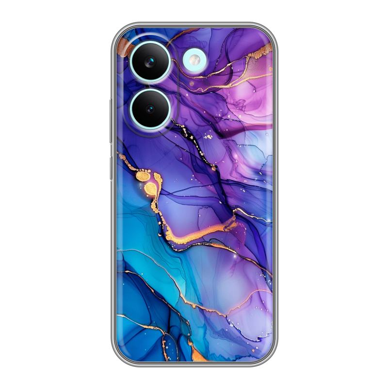 Силиконовый чехол на Poco X8 Pro с принтом синий мрамор Силиконовый чехол на Poco X8 Pro с принтом синий мрамор