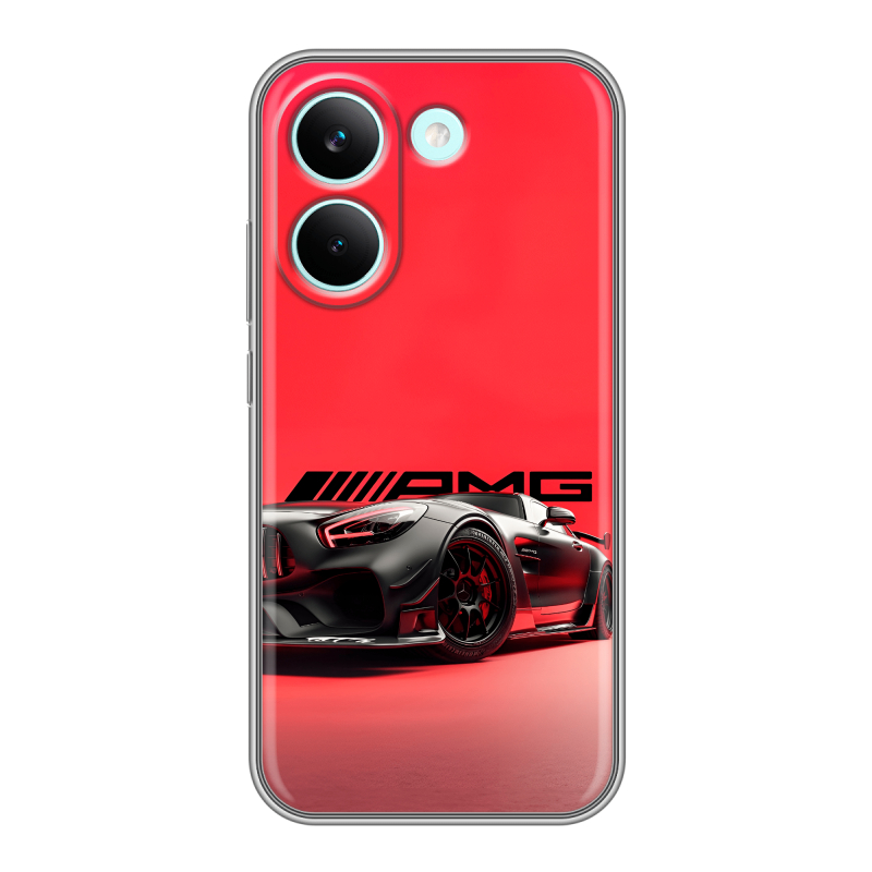 Силиконовый чехол на Poco X8 Pro с принтом Мерседес Mercedes AMG Силиконовый чехол на Poco X8 Pro с принтом Мерседес Mercedes AMG