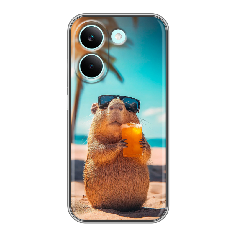 Силиконовый чехол на Poco X8 Pro с принтом Капибара Силиконовый чехол на Poco X8 Pro с принтом Капибара