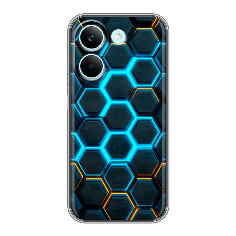 Силиконовый чехол на Poco X8 Pro с принтом Неоновые соты Силиконовый чехол на Poco X8 Pro с принтом Неоновые соты
