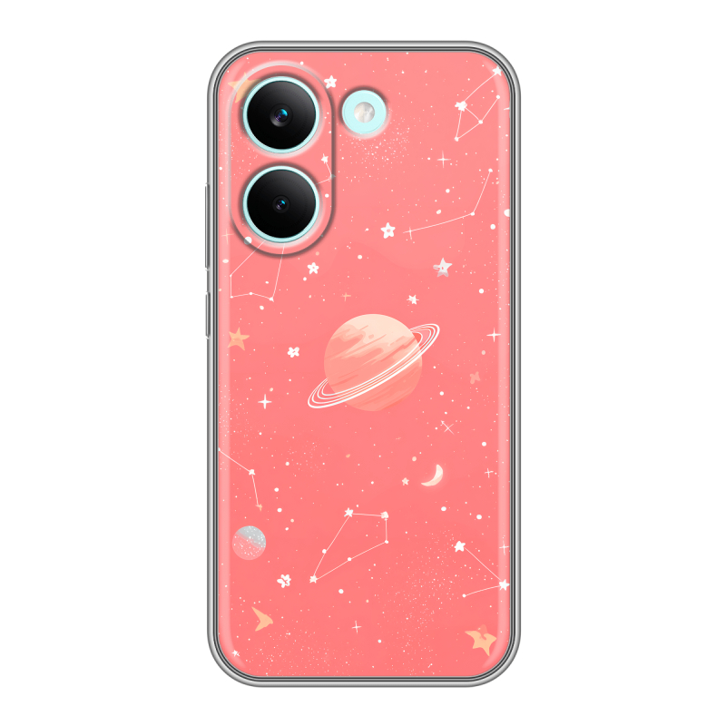 Силиконовый чехол на Poco X8 Pro с принтом Розовый космос Силиконовый чехол на Poco X8 Pro с принтом Розовый космос