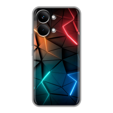 Силиконовый чехол на Poco X8 Pro Max с принтом Абстракция неон