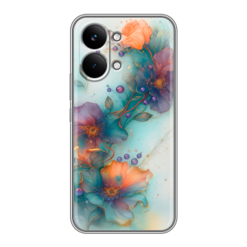 Силиконовый чехол на Poco X8 Pro Max с принтом Акварельные цветы Силиконовый чехол на Poco X8 Pro Max с принтом Акварельные цветы