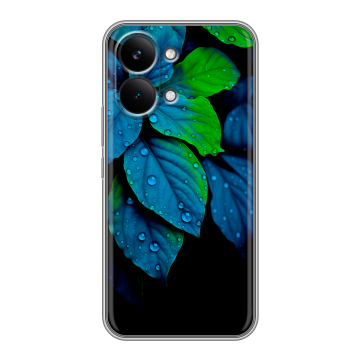Силиконовый чехол на Poco X8 Pro Max с принтом Листья и роса Силиконовый чехол на Poco X8 Pro Max с принтом Листья и роса