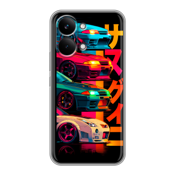 Силиконовый чехол на Poco X8 Pro Max с принтом Гоночные машины Силиконовый чехол на Poco X8 Pro Max с принтом Гоночные машины