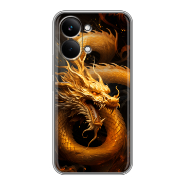 Силиконовый чехол на Poco X8 Pro Max с принтом Золотой дракон Силиконовый чехол на Poco X8 Pro Max с принтом Золотой дракон