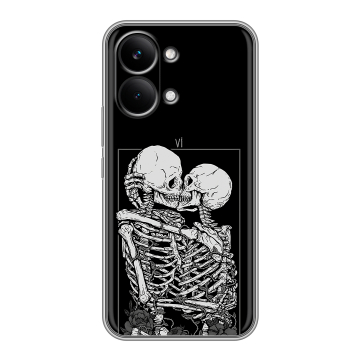 Силиконовый чехол на Poco X8 Pro Max с принтом Поцелуй скелетов Силиконовый чехол на Poco X8 Pro Max с принтом Поцелуй скелетов