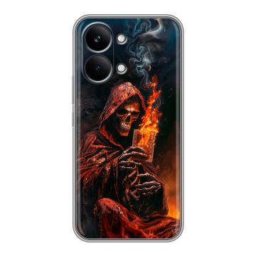 Силиконовый чехол на Poco X8 Pro Max с принтом Скелет и карты Силиконовый чехол на Poco X8 Pro Max с принтом Скелет и карты