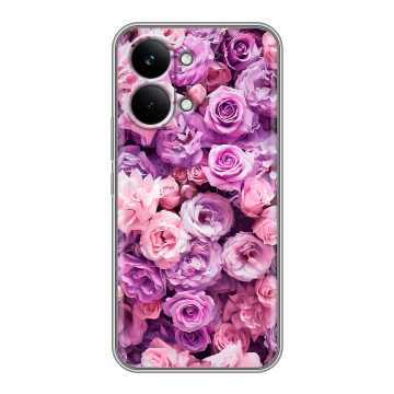 Силиконовый чехол на Poco X8 Pro Max с принтом лавандовые розы Силиконовый чехол на Poco X8 Pro Max с принтом лавандовые розы