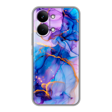 Силиконовый чехол на Poco X8 Pro Max с принтом синий мрамор Силиконовый чехол на Poco X8 Pro Max с принтом синий мрамор