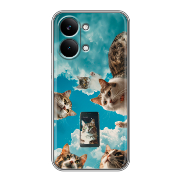 Силиконовый чехол на Poco X8 Pro Max с принтом котики Силиконовый чехол на Poco X8 Pro Max с принтом котики