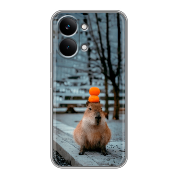 Силиконовый чехол на Poco X8 Pro Max с принтом капибара Силиконовый чехол на Poco X8 Pro Max с принтом капибара