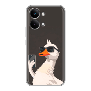 Силиконовый чехол на Poco X8 Pro Max с принтом утка в очках Силиконовый чехол на Poco X8 Pro Max с принтом утка в очках
