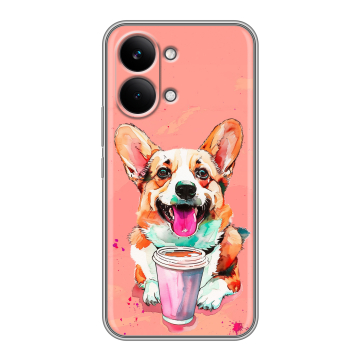 Силиконовый чехол на Poco X8 Pro Max с принтом собака корги Силиконовый чехол на Poco X8 Pro Max с принтом собака корги
