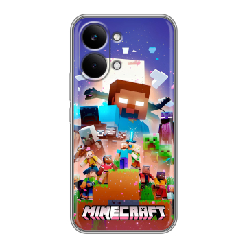 Силиконовый чехол на Poco X8 Pro Max с принтом Майнкрафт Minecraft Силиконовый чехол на Poco X8 Pro Max с принтом Майнкрафт Minecraft