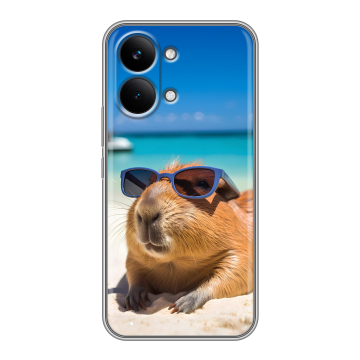 Силиконовый чехол на Poco X8 Pro Max с принтом Капибара Силиконовый чехол на Poco X8 Pro Max с принтом Капибара