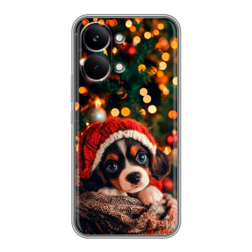 Силиконовый чехол на Poco X8 Pro Max с принтом Новый год елка щенок Силиконовый чехол на Poco X8 Pro Max с принтом Новый год елка щенок