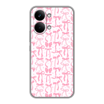 Силиконовый чехол на Poco X8 Pro Max с принтом Розовые бантики Силиконовый чехол на Poco X8 Pro Max с принтом Розовые бантики