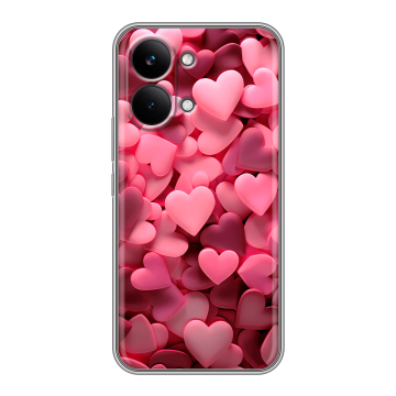 Силиконовый чехол на Poco X8 Pro Max с принтом розовые сердечки Силиконовый чехол на Poco X8 Pro Max с принтом розовые сердечки
