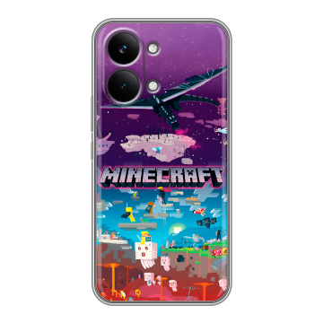 Силиконовый чехол на Poco X8 Pro Max с принтом Майнкрафт Minecraft Силиконовый чехол на Poco X8 Pro Max с принтом Майнкрафт Minecraft